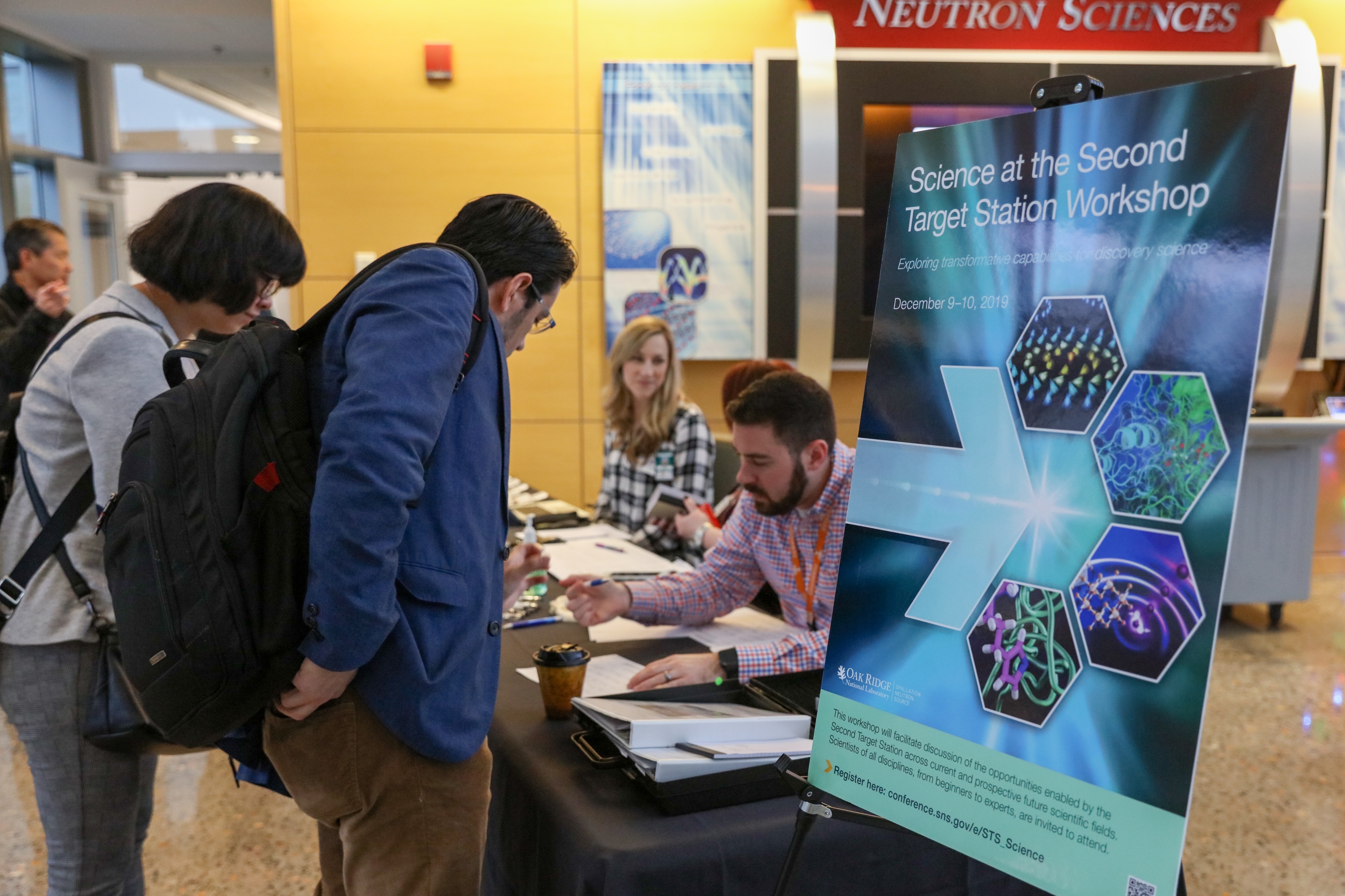 Nearly 300 members of the global neutron scattering community attended the Science at the ‘Second Target Station’ workshop, either onsite or remotely. Credit: ORNL/Genevieve Martin 