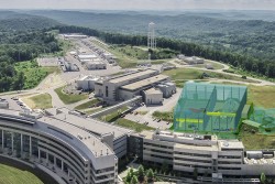 An artist’s rendering of the proposed Second Target Station at ORNL's Spallation Neutron Source. Credit: Renee Manning/ORNL