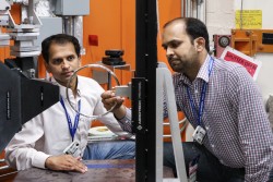 Timken researchers Vikram Bedekar (left) and Rohit Voothaluru
