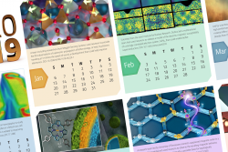 A calendar poster showcasing some recent scientific publications from HFIR and SNS. 