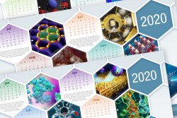 A calendar poster showcasing some recent scientific publications from HFIR and SNS.