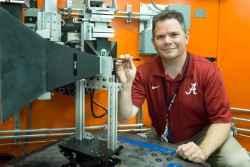 Luke Brewer, Associate Professor at the University of Alabama Department of Metallurgical and Materials Engineering, is using the Neutron Residual Stress Mapping Facility, HFIR beam line HB-2B, to study a metal powder application that he and his colleagues at the Naval Air Systems Command are interested in using for corrosion protection and additive repair of aircraft structures. 
