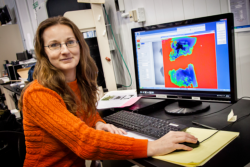 Maria Cekanova analyzing neutron radiographs