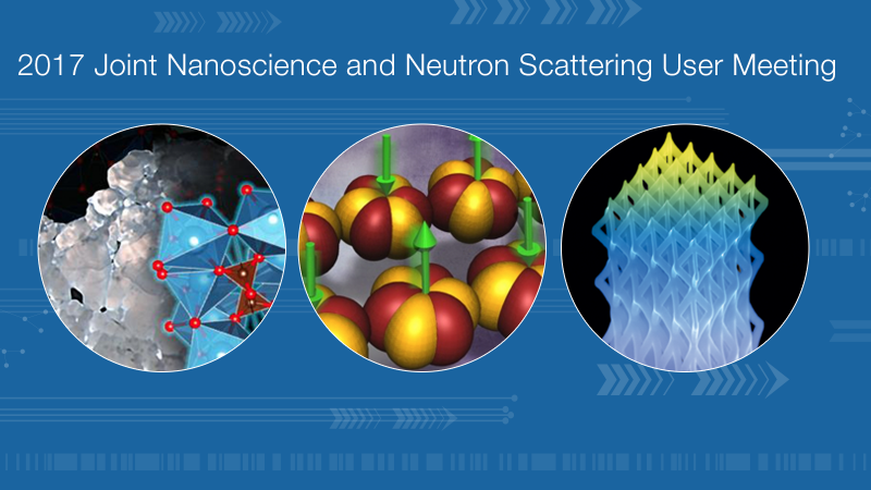 The 2017 Joint Nanoscience and Neutron Scattering User Meeting will take place August 1–2, 2017, at ORNL, with additional workshops and tutorials held July 31 and August 3–4. Registration is open through July 17. 